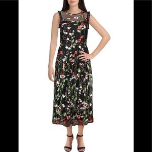 Womens mesh insert floral evening dress size 0